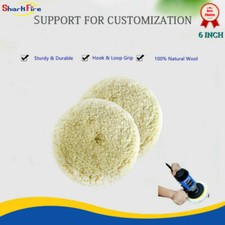 6inch 100% Wool Hook & Loop Grip Buffing Pad ...