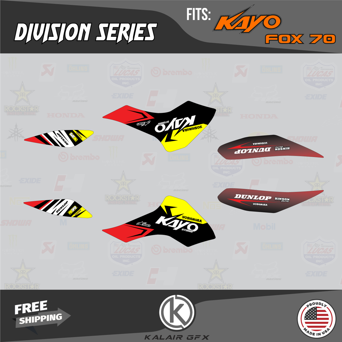 Kayo Sports Gift Card Graphics Kit For Kayo Sports Fox-70 AY-70