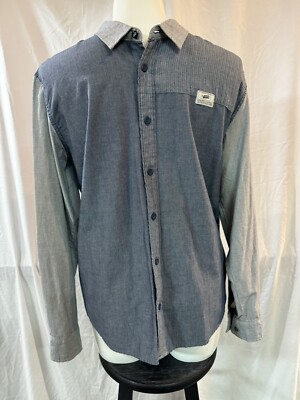 Mens VANS Button Front Shirt Long Sleeve Size M
