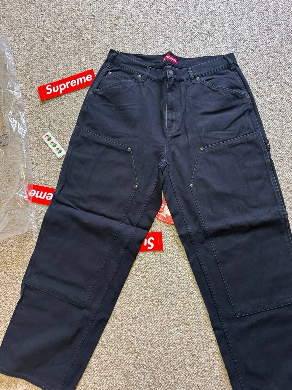 Pantalon de peintre double genou SUPREME noir taille : 36