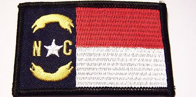 #0086 NORTH CAROLINA STATE FLAG:     M/C Vest Patch      Free S&H AVAILABLE