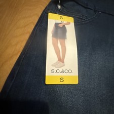 NWT S.C.& CO Women's Stretch Pull On Skort Small-Denim