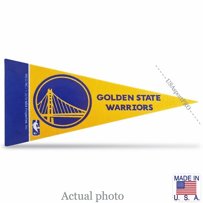 Golden State Warriors NBA Mini Pennant 9''x4'', New,  Made in USA,  banner, flag