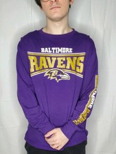 Majestic Baltimore Ravens NFL Apparel Long Sleeve Sleeve Hit Shirt Logo Medium