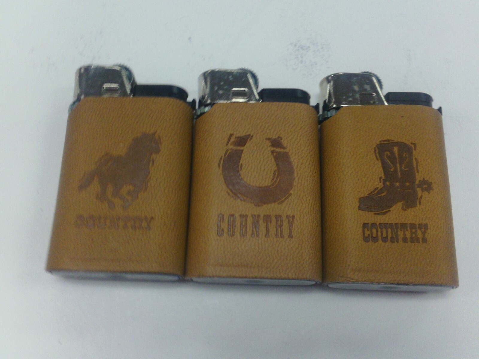 COUNTRY LEATHER DJEEP LIGHTER SET 3 ONE OF EACH COLLECTIBLE GOOD FLINT NO BUTANE eBay