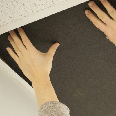Black Acoustic 24 X24 Drop In Ceiling Tiles Ebay