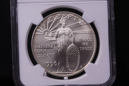 1996-S Community Service Commemorative. Silver $1. NGC MS-69. Store #03425
