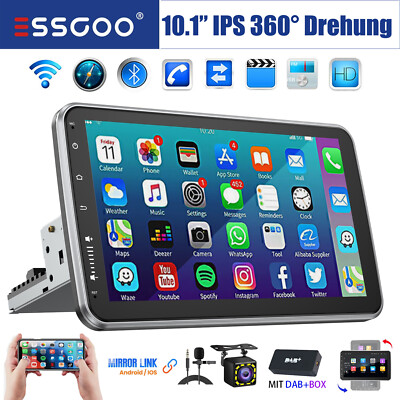 4+64GB Android 14 Carplay DAB+ Autoradio GPS Navi 1 DIN 360° Drehbar Bildschirm