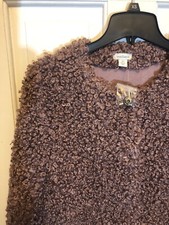 164. Sundance Catalog Boucle Mauve Dusty Rose Fur Jacket Coat Xs Nwt