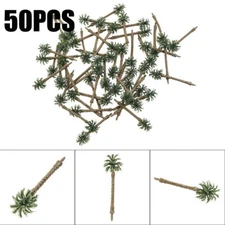US 50Pcs 70mm Coconut Palm Trees For N Or HO Scale Layout Model Tree Accessories