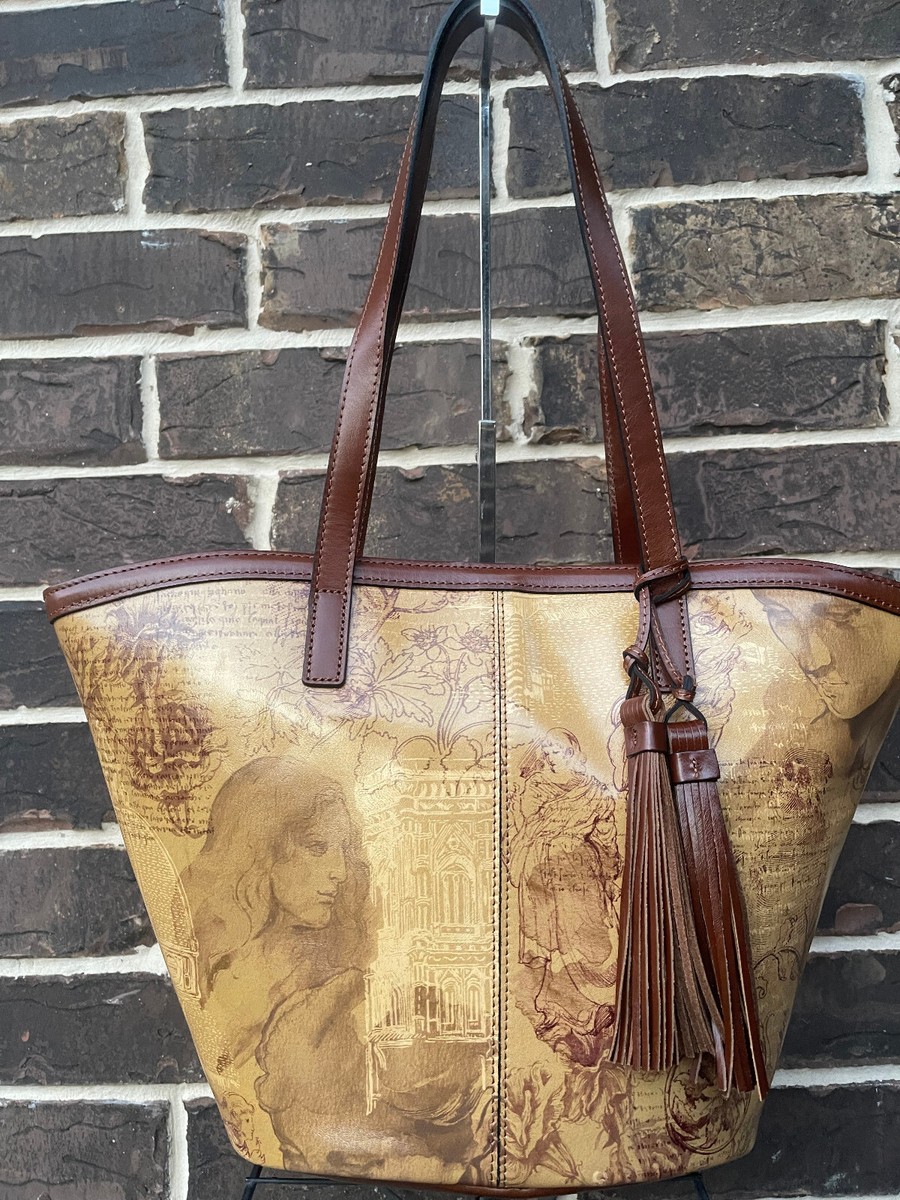 NWT $249 Patricia Nash Italian Sketchbook Marconia Leather Tote