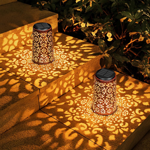 Solar Lanterns Outdoor Hanging, 2 Pack - Metal Waterproof Solar Lights Outdoor D - Picture 10 of 12