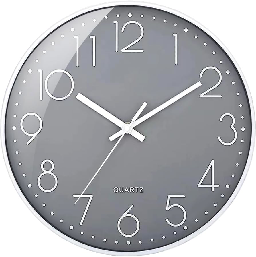 Wall Clock 9 Inch Non-Ticking Silent Battery Operated Round Wall Clock Modern