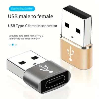 USB C Female to USB Male Adapter, Type C to USB A Converter- Black or Silver
