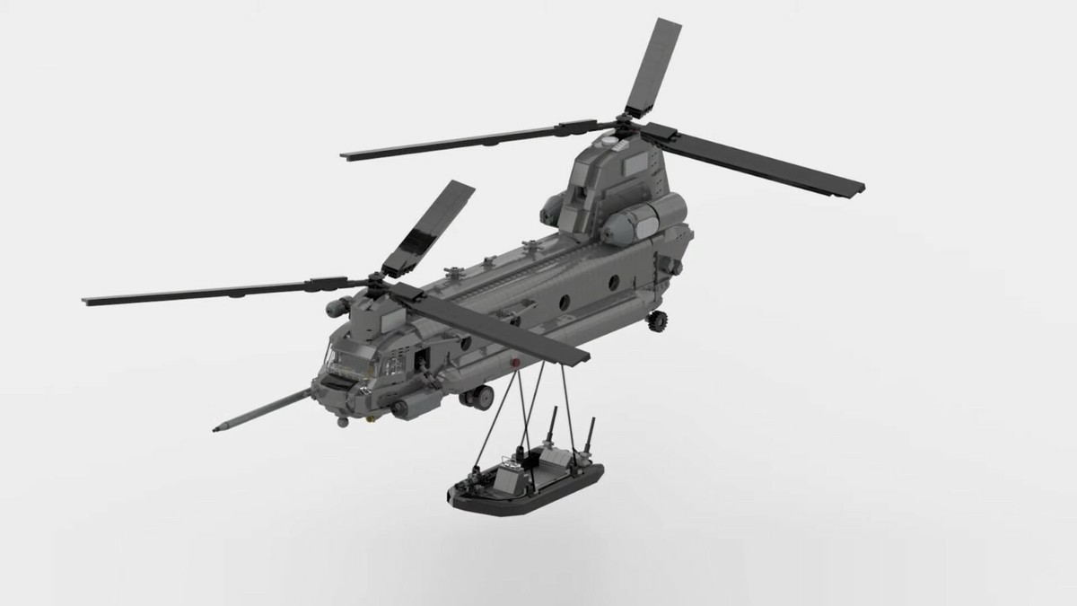 US MH-47G Chinook Special Operations helicopter blocks plane jet 