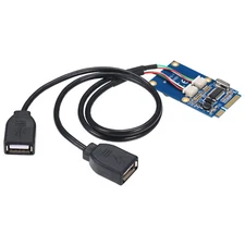 Mini PCI-E to USB Adapter mPCIe to 5 Pin 2 Ports Dual USB2.0 Converter Card v