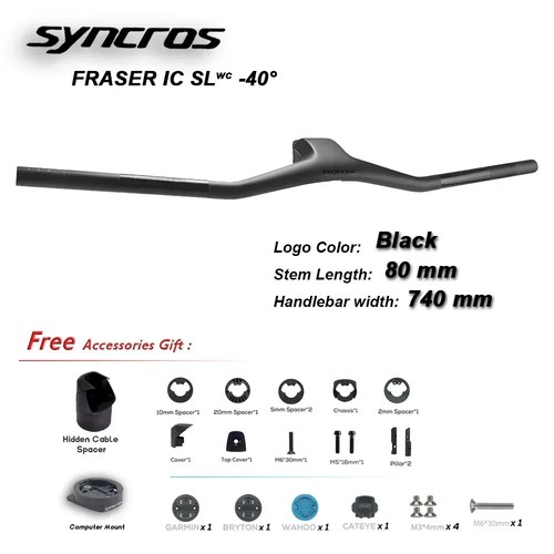 Carbon Fibre MTB Integrated Cockpit Handlebars with Stems 40 Degree Bike Parts - Picture 12 of 44
