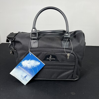 Atlantic Air Luggage Black Cosmetic Tote Travel Bag Carry On Shoulder Strap  NEW