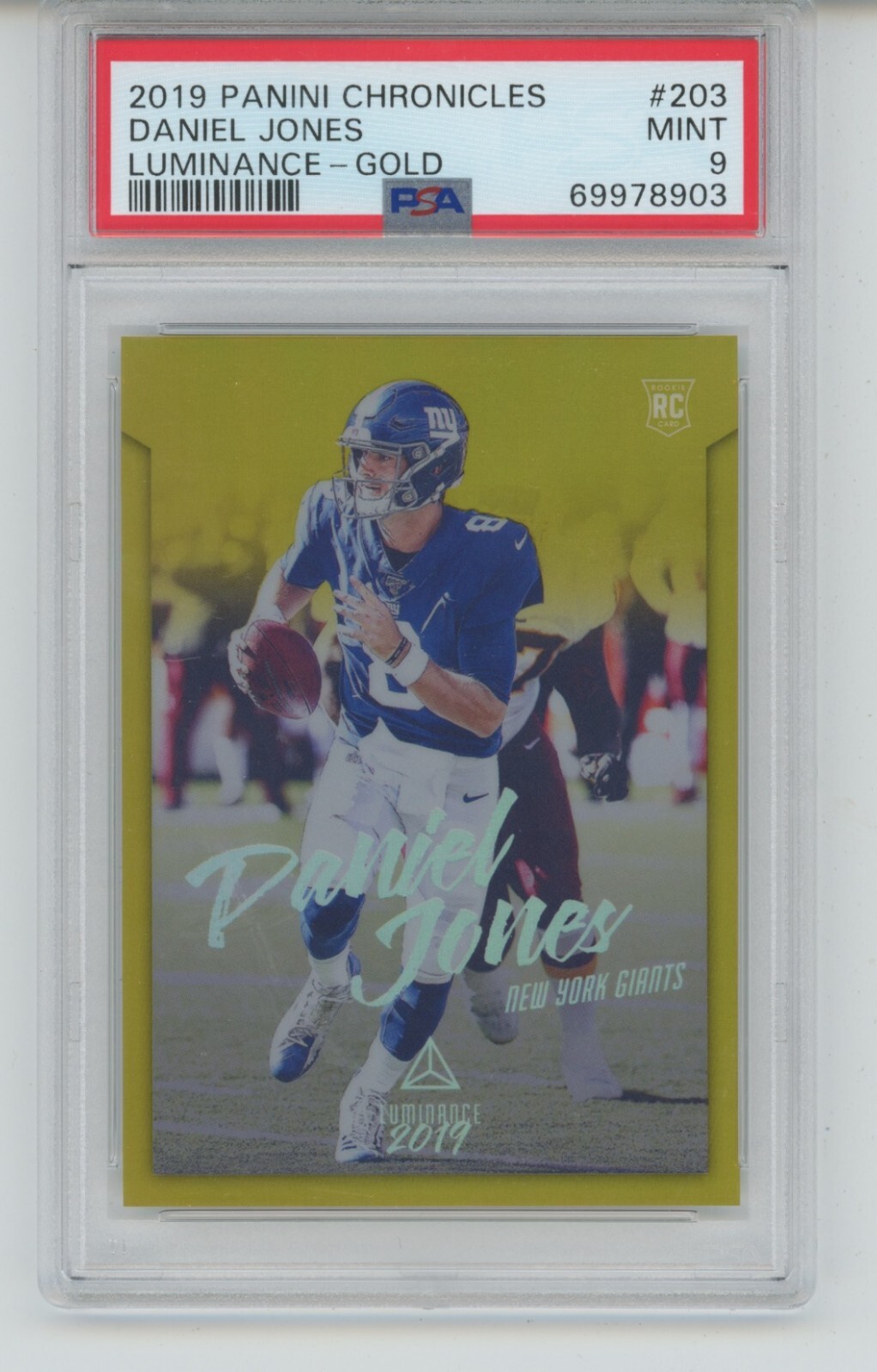 Daniel Jones Panini Chronicles Luminance #203 Gold