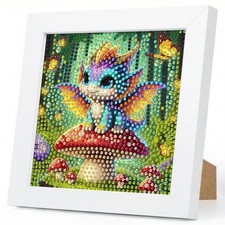 Dragon Diamond Art Kits for Ages 4-8-12 with Wooden Frame 7x7 Inch