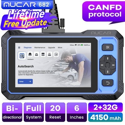MUCAR 682 Car System Bidirectional CANFD & FCA Free OBD2 Scanner Diagnostic Tool