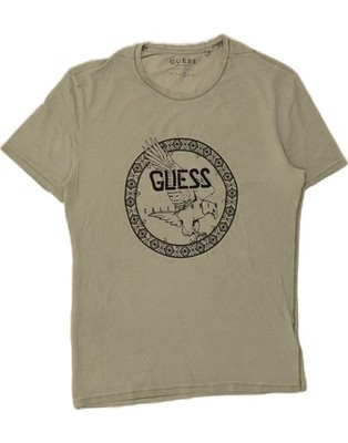 GUESS Herren Los Angeles Slim Fit Grafik T-Shirt Oberteil Large Grün Baumwolle CH06