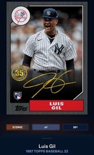 22 Topps Bunt DIGITAL 1987 Black Signature ICONIC Luis Gil