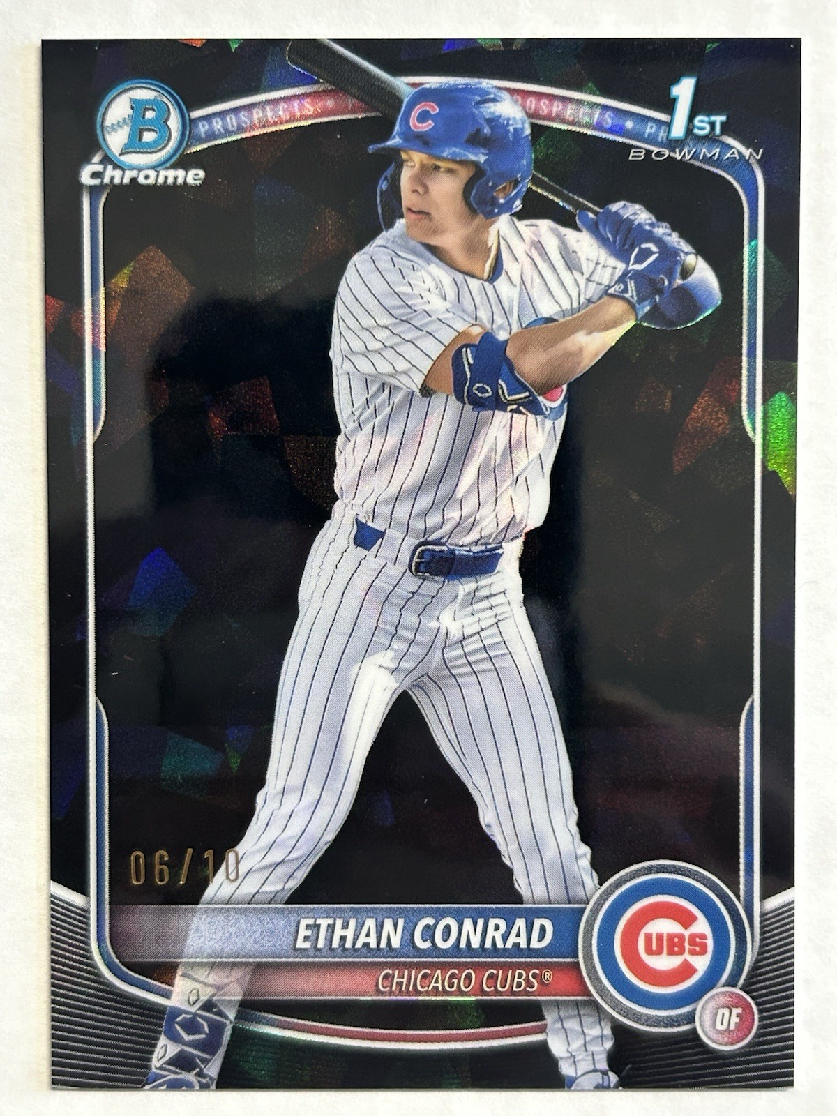 2025 Bowman Draft Sapphire Ethan Conrad 1st Black /10 Chicago Cubs #BDC-17