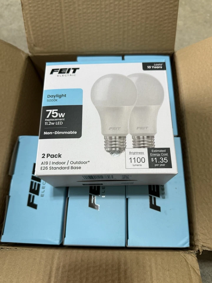 Feit Electric A19 LED Light Bulbs, 75W Equivalent, Non Dimmable, 1100 Lumens E26 - Image 3 of 4