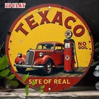 Vintage Texaco Gas Station Metal Sign Retro 2D Flat Tin Wall Decor for Garage