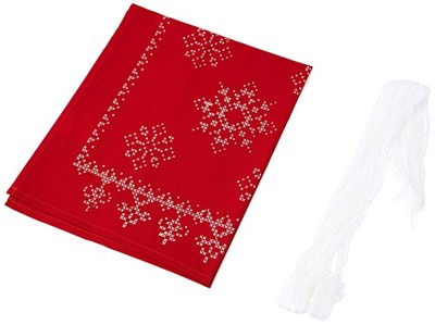 Stickpackung Kreuzstich Set Vorgedruckt Tischläufer Festliches Rot Stickdecke...