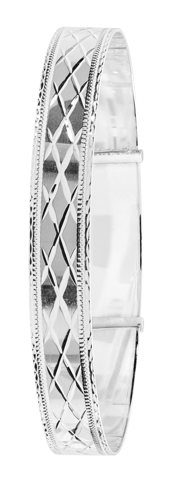 Jonc extensible femme argent fin 925 bracelet rigide large 10mm de 12g