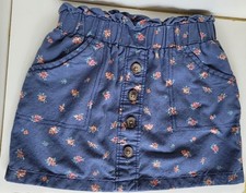 OshKosh B'gosh Skirt Girls Size 5 Blue Floral Cotton Blend
