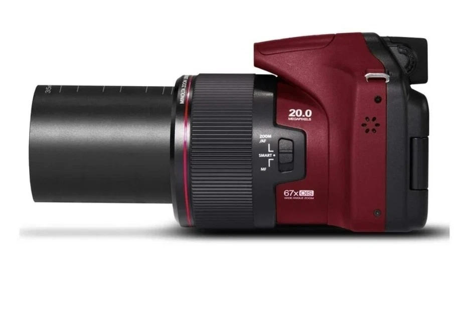Minolta MN67Z 20MP / 1080p HD Bridge Digital Camera ONLY w/67x Optical Zoom Red  - Image 2 of 4