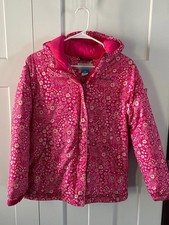 Girls floral pink and white Columbia coat size Large