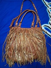 Steve Madden Beautiful Brown Suede Leather Fridge Purse Handbag/Shoulder Purse
