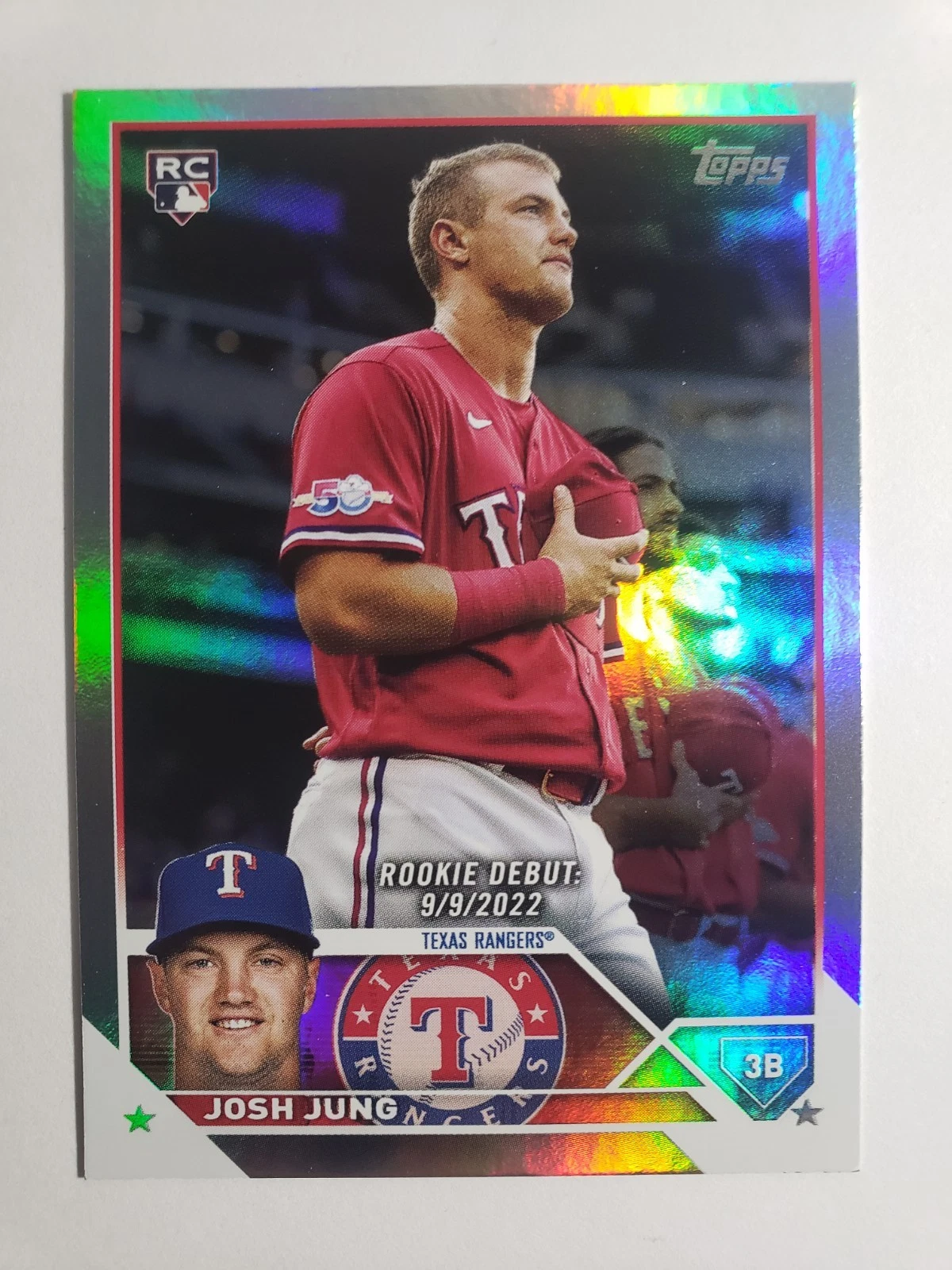 2023 Topps Update Josh Jung Rookie Debut RC Rainbow Foil #US308 Rangers