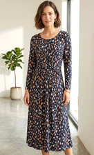 David Lawrence Dress Size M Colourful Geo Stretch Midi Dress Winter Corporate