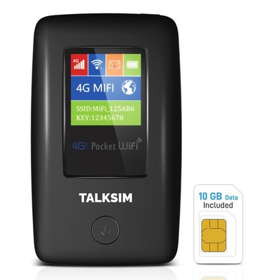 4G Mobile Hotspot with US 10GB & Global 1GB Data, Portable WiFi Hotspot for T...