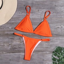 Womens Two Piece Swimsuit Set with Triangle Top for Casual Summer Wear