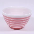 Vintage PYREX 401 Pink Rainbow Stripes 1½ Pint Glass Nesting MIXING BOWL