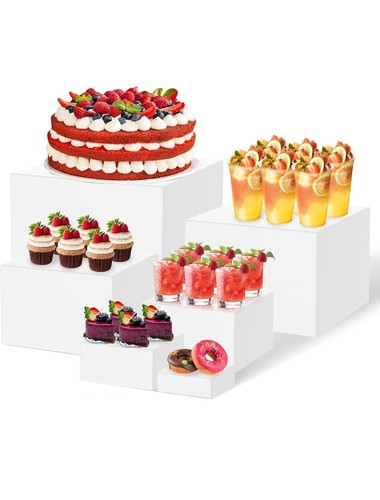 6 Stück Acrylbox mit Hohlboden 6 verschiedene Größen Buffet Setzstufen Essensständer
