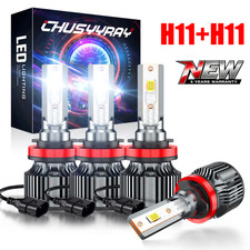 H11 H11/H8 LED Combo Headlight Fog Light Kit High Low Beam Bulb White 6000K