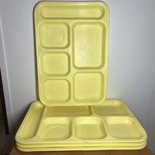 Zylon ST 14 Vintage Cafeteria Yellow Trays Made In The uSA Set Of 5