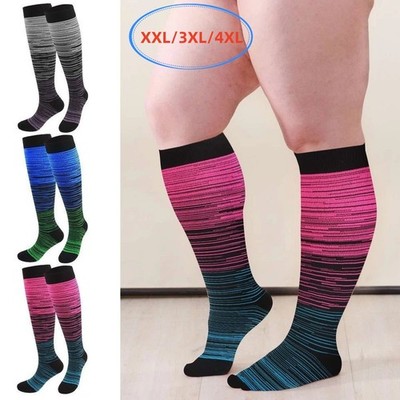 Plus Size Compression Socks 20-30 mmhg Calf Men Women Wide Calf 2XL-4XL-Large 