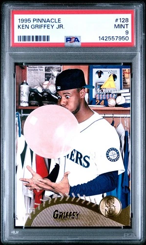 1995 Pinnacle Ken Griffey Jr. #128 Bubble Gum Card PSA 9 MINT