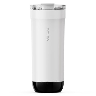  S5 heated travel mug,16oz, Auto-Sensing AI Heats Drinks To 120-150°F White