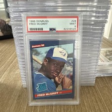 1986 Donruss #28 Fred McGriff PSA 9 Graded Mint Rookie Card RC M35. rookie card picture