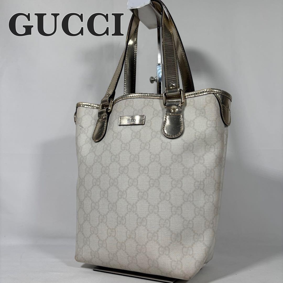 Borsa Gucci in pelle pvc Gg Supreme oro bianco donna Italia 126800