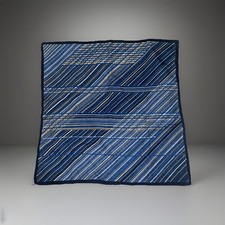Vtg Blue Italian Scarf/Handkerchief 18x18 Excellent Condition
